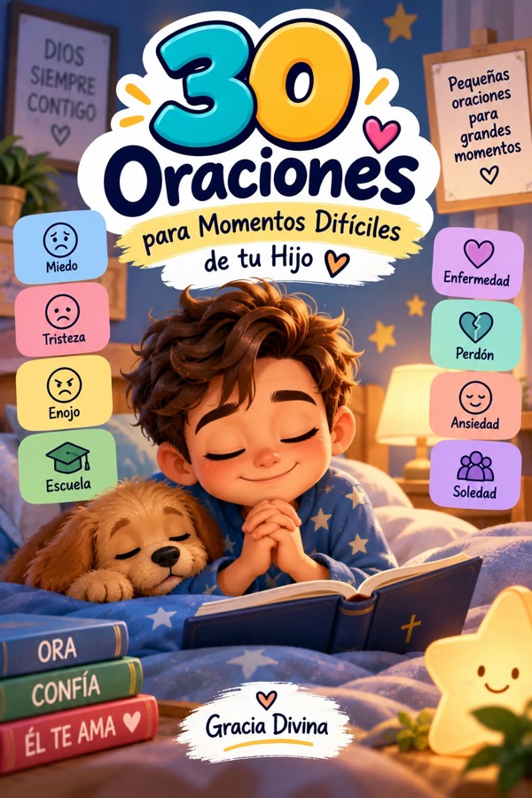 Portada de 30 Oraciones para Momentos Difíciles de tu Hijo
