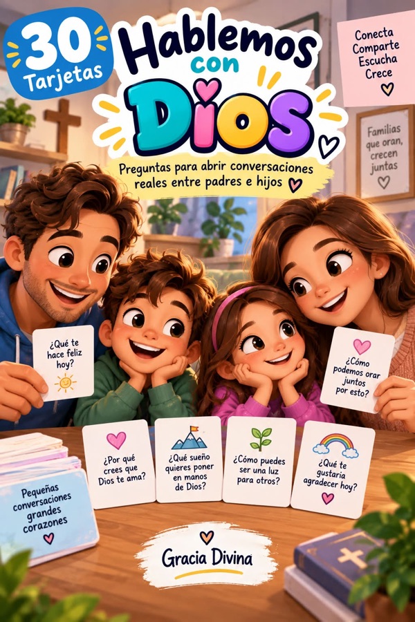 Portada de Hablemos con Dios, 30 tarjetas de preguntas